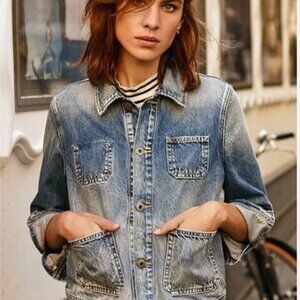 AG Adriano Goldschmied x Alexa Chung Light Blue Denim Jacket
